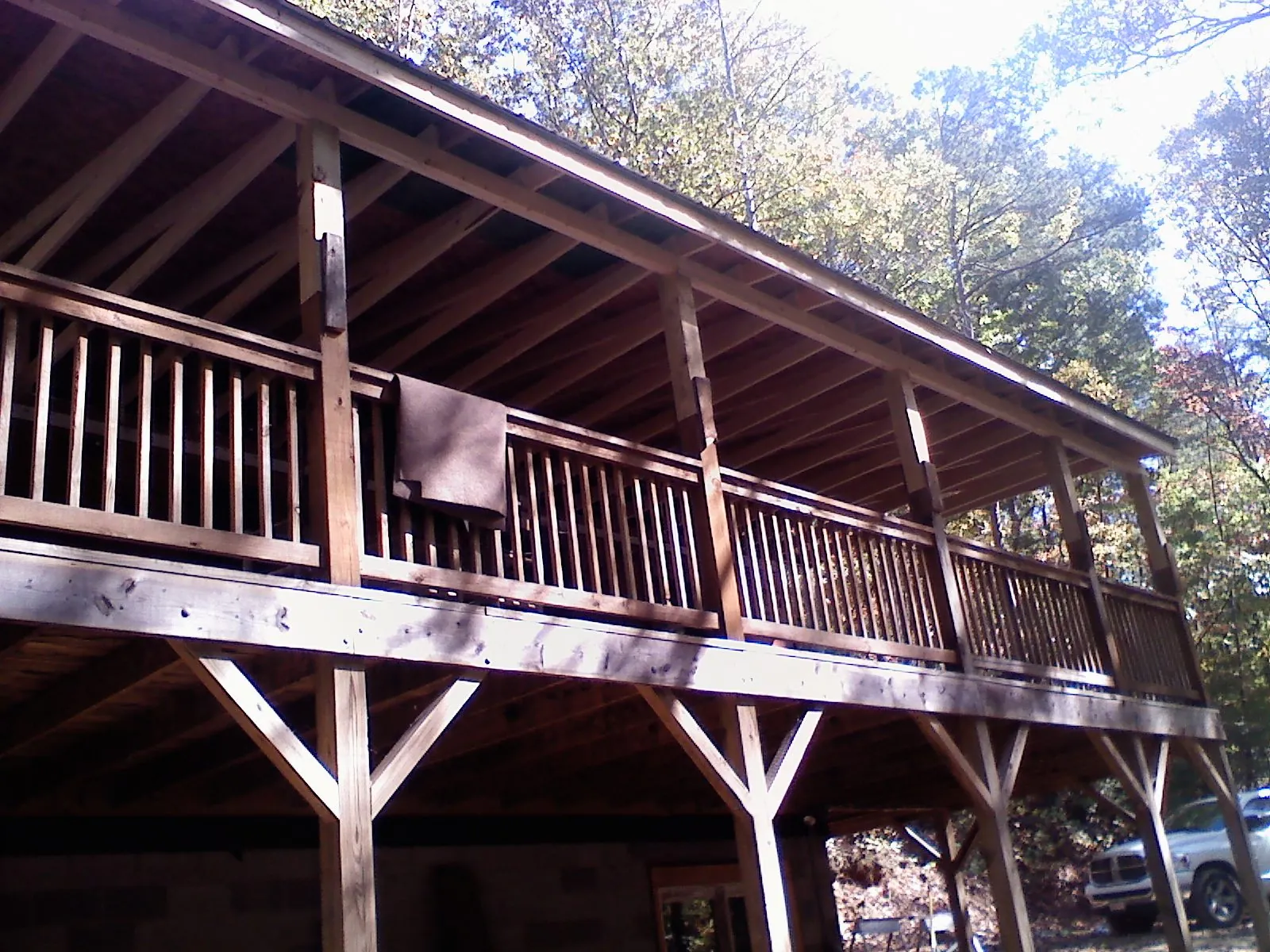 Timber framing under a new elevated porch and deck — Roof Leak Repair in Emerald Isle by Roofing Brothers